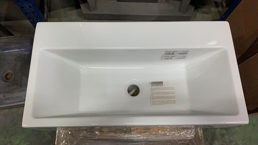 Lavabo de resina rectangular sobre encimera 60 x 42 x 16 cm
