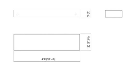 Etagère blanche et acier, 48cm par Agape