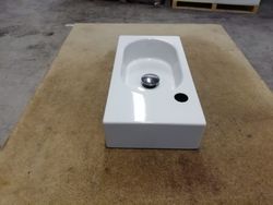 Lavabo rectangular a pared de acero blanco, Alape ALAWTXXS450HL