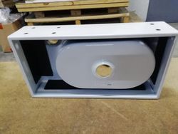 Lavabo rectangular a pared de acero blanco, Alape ALAWTXXS450HL