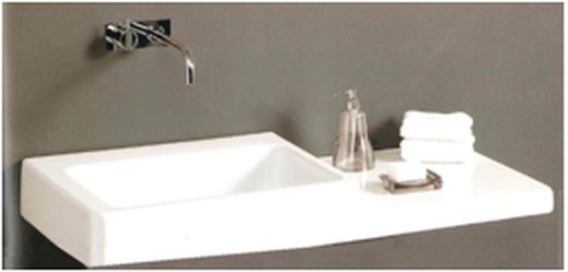 Lavabo a pared con encimera a la derecha, Aq Edition ARTAQ718SO