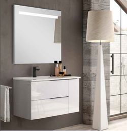 Meuble Suspendu Capri 100 - Blanc Brillant