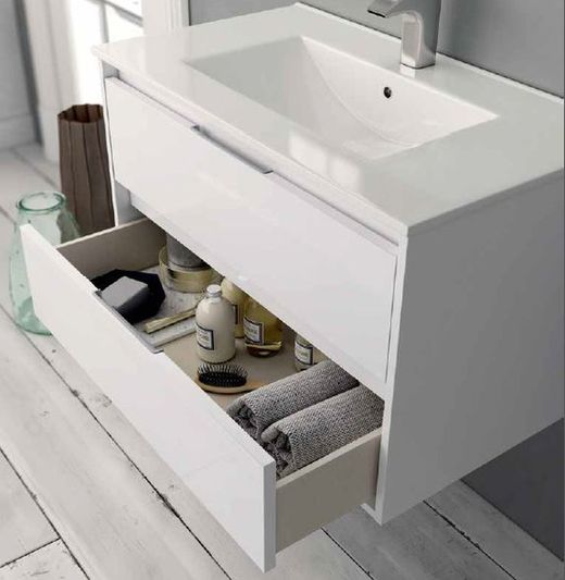 Meuble Suspendu Siri 80 - Blanc Brillant