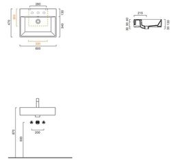 Lavabo a pared de 60 con rebosadero, Premium de Catalano CAT160VP00