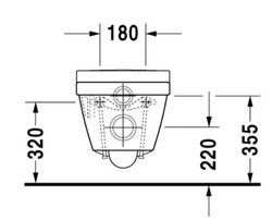 Inodoro + Asiento y tapa suspendido 2nd Floor de Duravit DUR2220090000