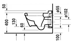 Inodoro + Asiento y tapa suspendido 2nd Floor de Duravit DUR2220090000