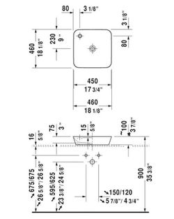 Vasque à poser carrée, Duravit