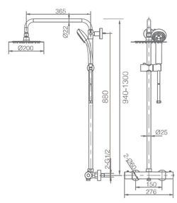 Set de douche thermostatique Fosca