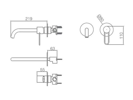Mitigeur lavabo à encastrer Garbet