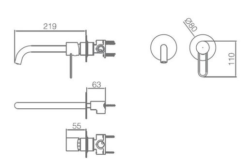 Mitigeur de lavabo monocommande noir Garbet