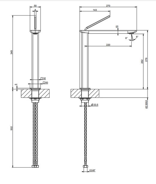 Mélangeur haut Ispa de Gessi