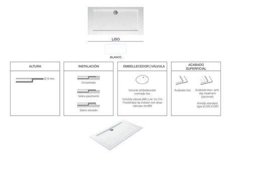 Receveur de douche Studio, 75x160 résine par Hidrobox