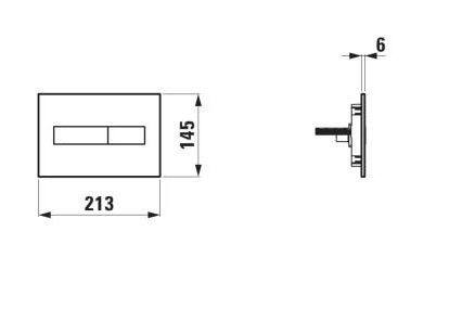 Laufen INEO Placa de accionamiento INEO HORIZON,CROMO MATE descarga dual (pulsador)