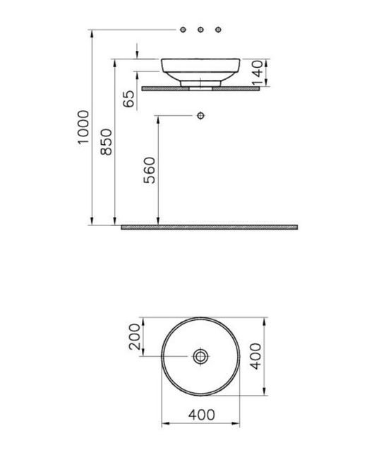 Lavatório de bancada de 40cm, Jewels, da Vitra