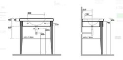 Lavabo con patas de madera, Bentley de Kerasan KER3930