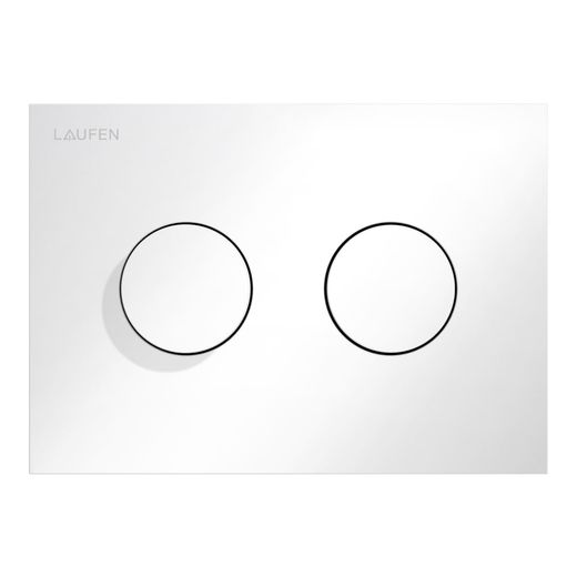 Laufen INEO Placa de accionamiento INEO GROOVE, BLANCO BRILLO descarga dual (pulsador)