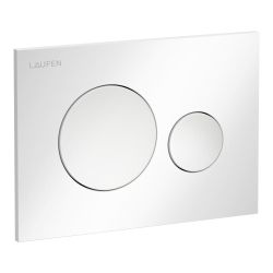 Laufen INEO Placa de accionamiento INEO MOON, BLANCO BRILLO descarga dual (pulsador)