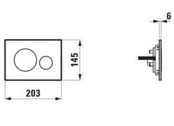 Laufen INEO Placa de accionamiento INEO MOON, NEGRO MATE descarga dual (pulsador)