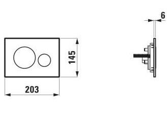 Laufen INEO Placa de accionamiento INEO MOON, NEGRO MATE descarga dual (pulsador)