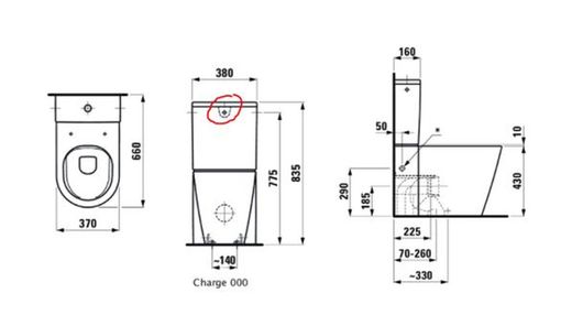 Inodoro a suelo con rimless, Kartell de Laufen LAU8243370000001