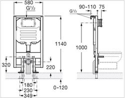 Laufen Bastidor LIS CW1 6L - compacto - cisterna empotrada LAU8946520000001