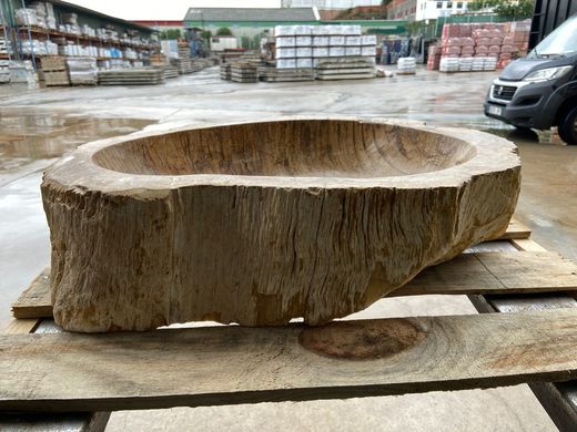 Lavabo de sobre encimera Petra de madera petrificada ART030380277
