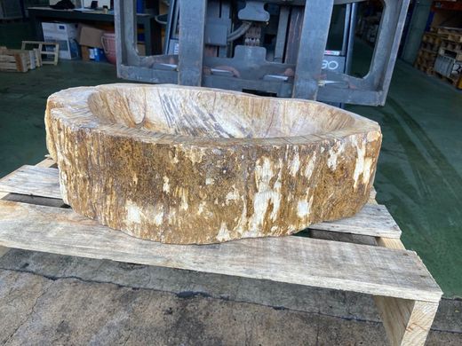 Lavabo de sobre encimera Petra de madera petrificada ART030380277