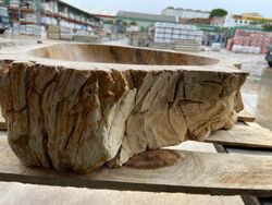Lavabo de sobre encimera Petra de madera petrificada ART030380277