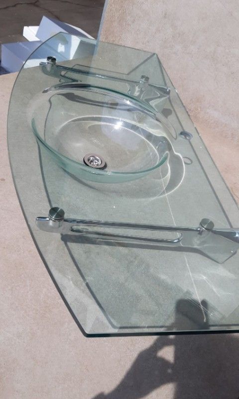 Vasque à poser avec vasque murale en verre, Nito by Vitra