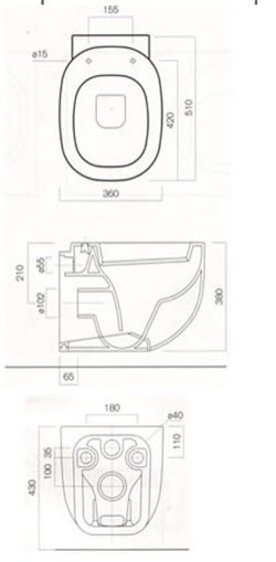 WC suspendu 500 par Pozzi Ginori