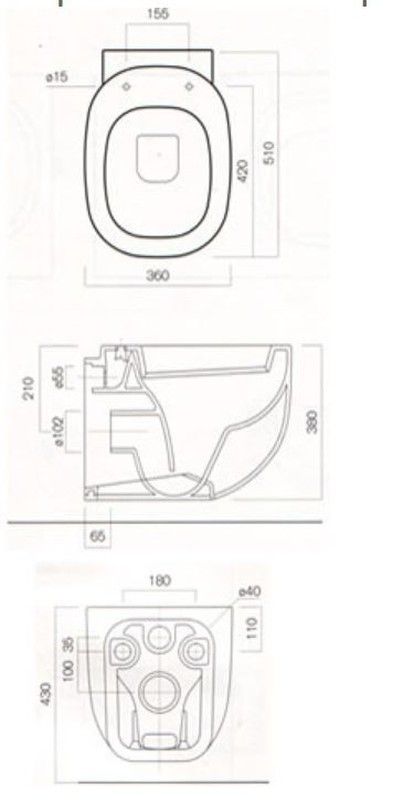 WC suspendu 500 par Pozzi Ginori