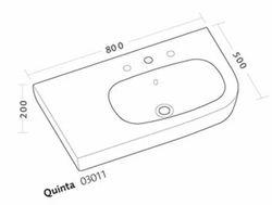 Lavabo Asymétrique Quinta 80cm par Pozzi Ginori