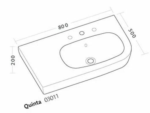 Lavabo Asymétrique Quinta 80cm par Pozzi Ginori