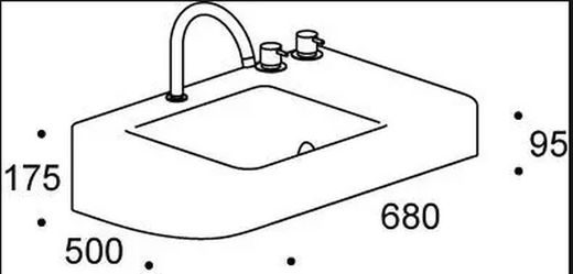 Lavabo suspendu en résine, Montecatini par Rapsel