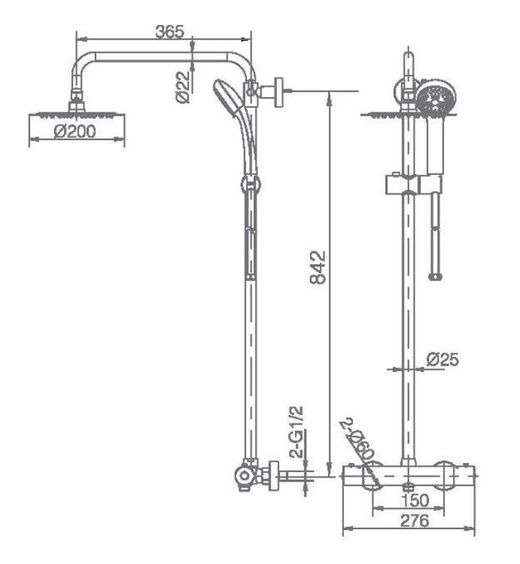 Set de douche thermostatique Treumal S / 316