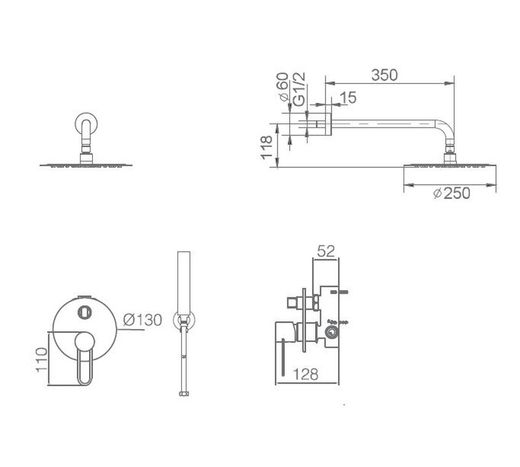Ensemble de douche encastré Tuna