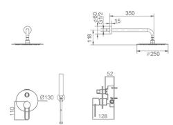 Ensemble de douche encastré Tuna Negra