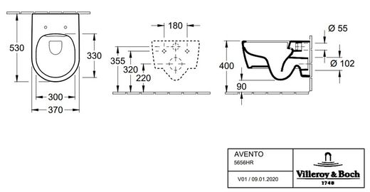 Combi-Pack Avento Inodoro de Villeroy Boch VILL5656HR01
