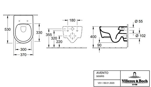 Avento Combi-pack inodoro de Villeroy Boch VILL5656RS01