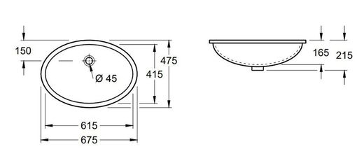 Lavabo à encastrer avec trop-plein Evana par Villeroy & Boch