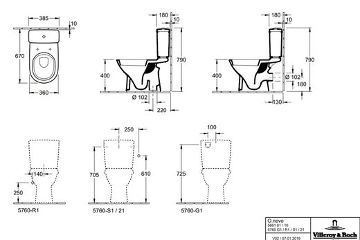 Inodoro O.novo 566 de Villeroy Boch VILL56610101