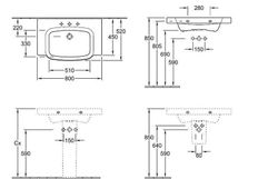 Lavabo Sentique 80x52cm suspendu avec porte-serviettes par Villeroy & Boch