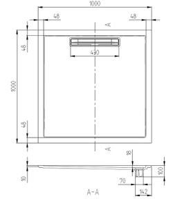 Plato de ducha Quaryl 100x100 Squaro Superflat de Villeroy VILLDQ1010SQR1V01
