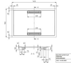 Plato de ducha Quaryl 140x90 Squaro Superflat de Villeroy VILLDQ1490SQR2V01