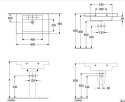 Villeroy & Boch Subway demi-colonne