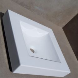 Lavabo sobre encimera cuadrado sin agujero para grifería, Aq2 ARTAQ218SA