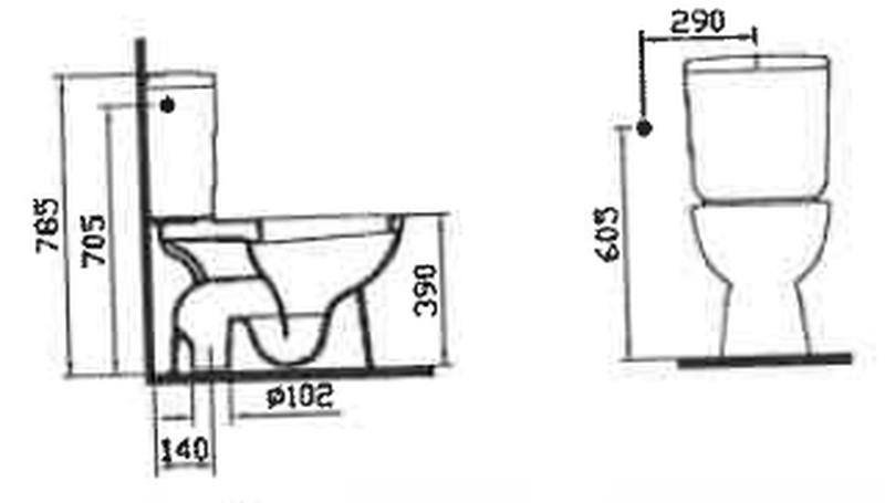 Pack inodoro, tanque bajo, cisterna y asiento, Matrix de Vitra — BRECOR